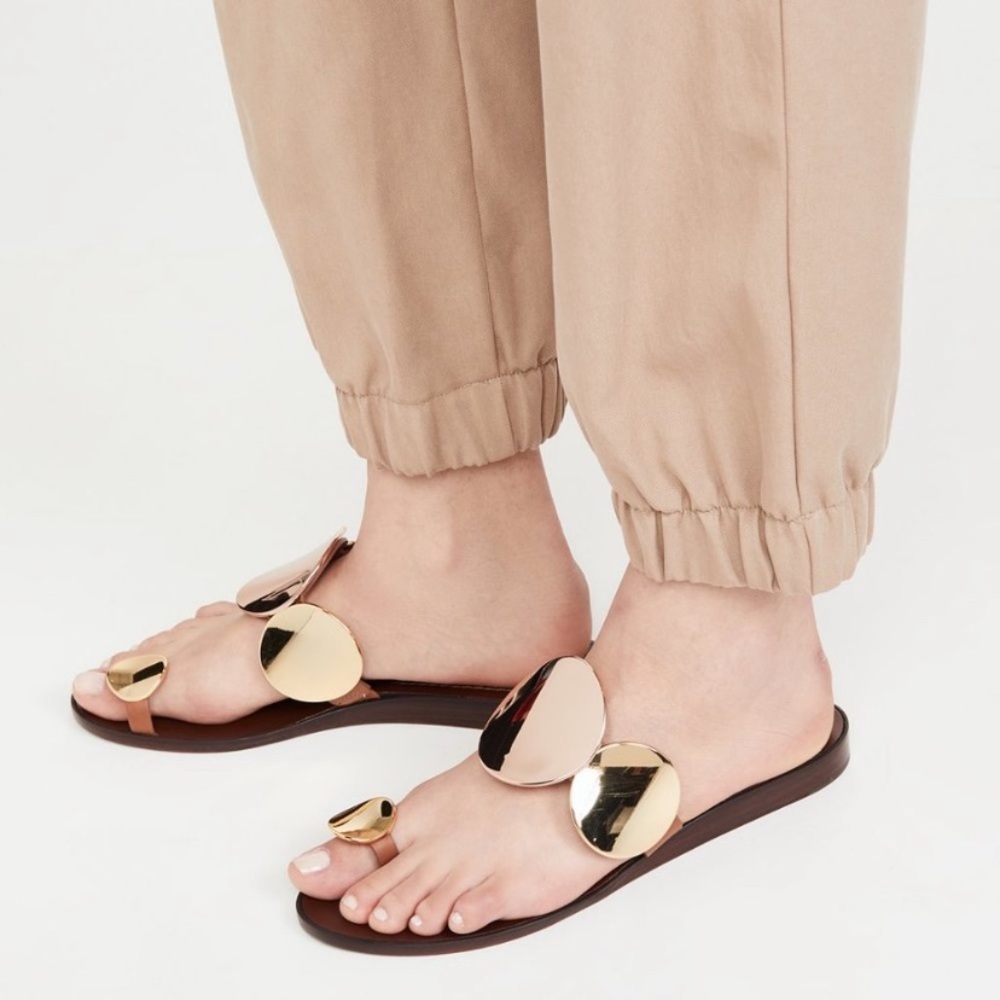 Tory Burch Brown and Gold Sandals